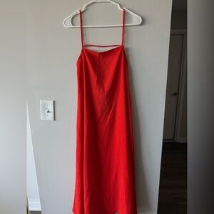 H&M Vibrant Red Midi Dress